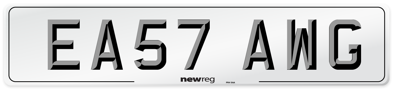 EA57 AWG Number Plate from New Reg